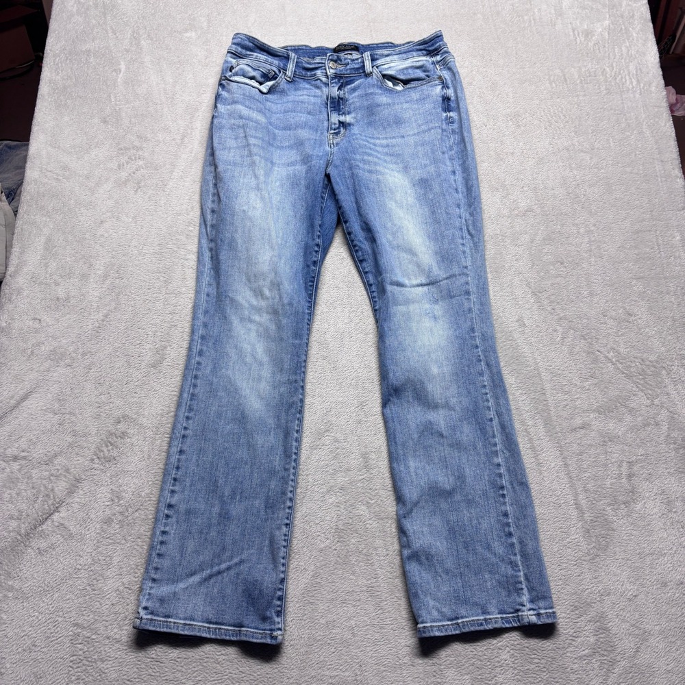 Judy Blue Womens 15 x 32 High‎ Rise Bootcut Jeans Light Wash Denim Stretch
